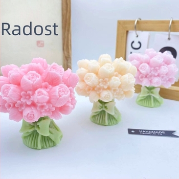 Silikonska kalupa za buket tulipana za DIY svijeće i smolu