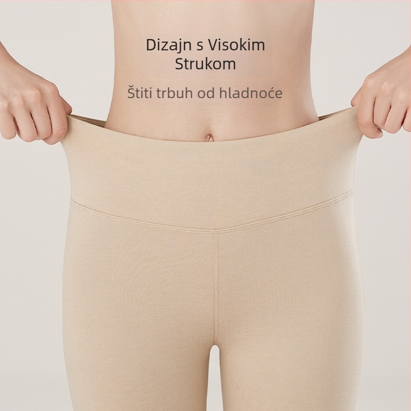Ženske tople antistatike hlače s zaštitom koljena, visoki struk, dvostruki sloj, debljina 251–300 g/m²