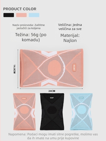 Najlonski štitnici za koljena za vanjske sportove – za odrasle, sigurno učvršćivanje, raspodjela tlaka, osnovna kompresija (Materijal: Nylon; Primjenjivi sportovi: vanjski sportovi i fitness; Kategorija: štitnici za koljena; Funkcija: distribuira tlak, ogr