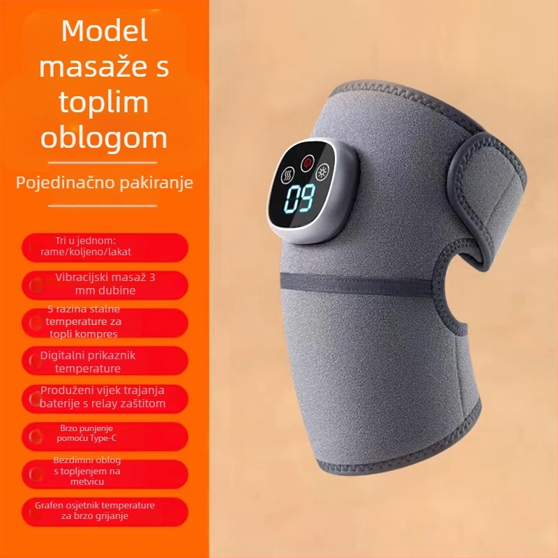 Grijajući masažni jastuk za koljeno i rame sa vibracijom i moksibustijom, inteligentna kontrola temperature, 5V, 5W, 45–60°C
