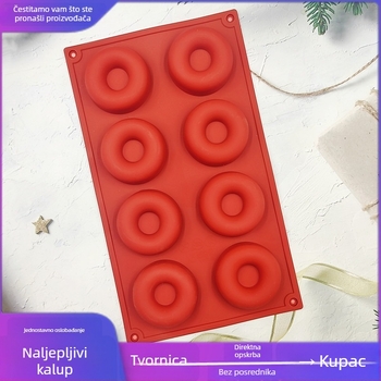Silikonska forma za 8 krafni, prehrambene kvalitete, kružni kalup za kućnu DIY pečenje torti