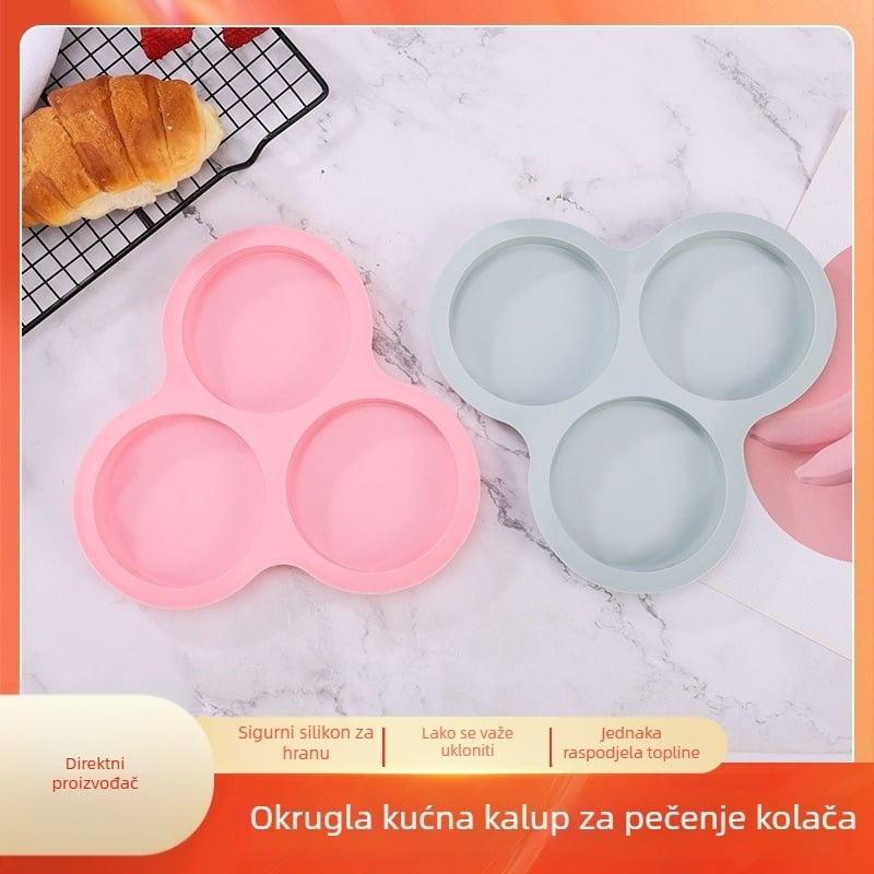 Yixuan okrugla silikon kalupa za pečenje – set od tri komada