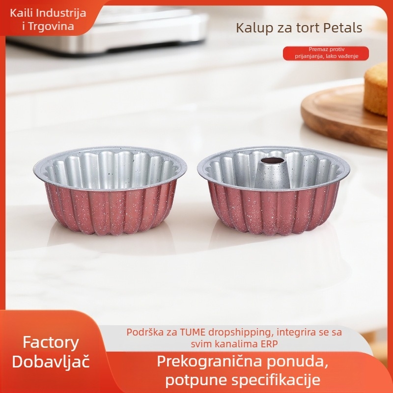 Kalup za kolač s cvjetnim oblikom od karbonskog čelika s nelepljivim premazom, za pečenje čifona i parenih kolača