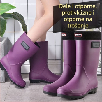 Ženske čizme za kišu, do srednjeg gležnja, PVC gornji dio, White brand, odrasli