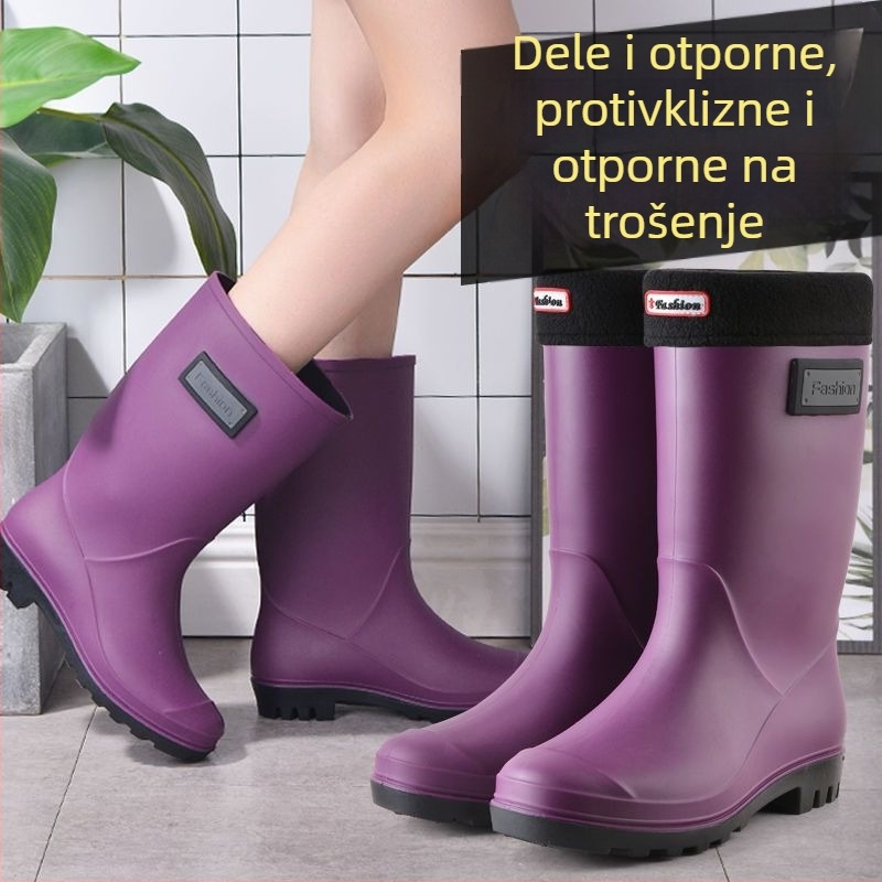 Ženske čizme za kišu, do srednjeg gležnja, PVC gornji dio, White brand, odrasli