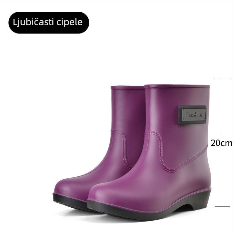 Ženske čizme za kišu, do srednjeg gležnja, PVC gornji dio, White brand, odrasli