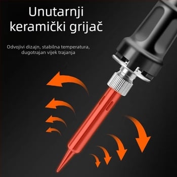 Električna lemilica 70W, podesiva temperatura, digitalni zaslon, unutarnje grijanje, 220V