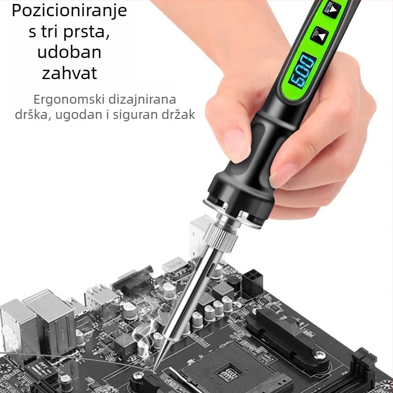 Električna lemilica 70W, podesiva temperatura, digitalni zaslon, unutarnje grijanje, 220V