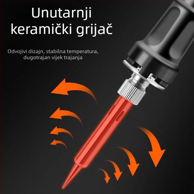 Električna lemilica 70W, podesiva temperatura, digitalni zaslon, unutarnje grijanje, 220V