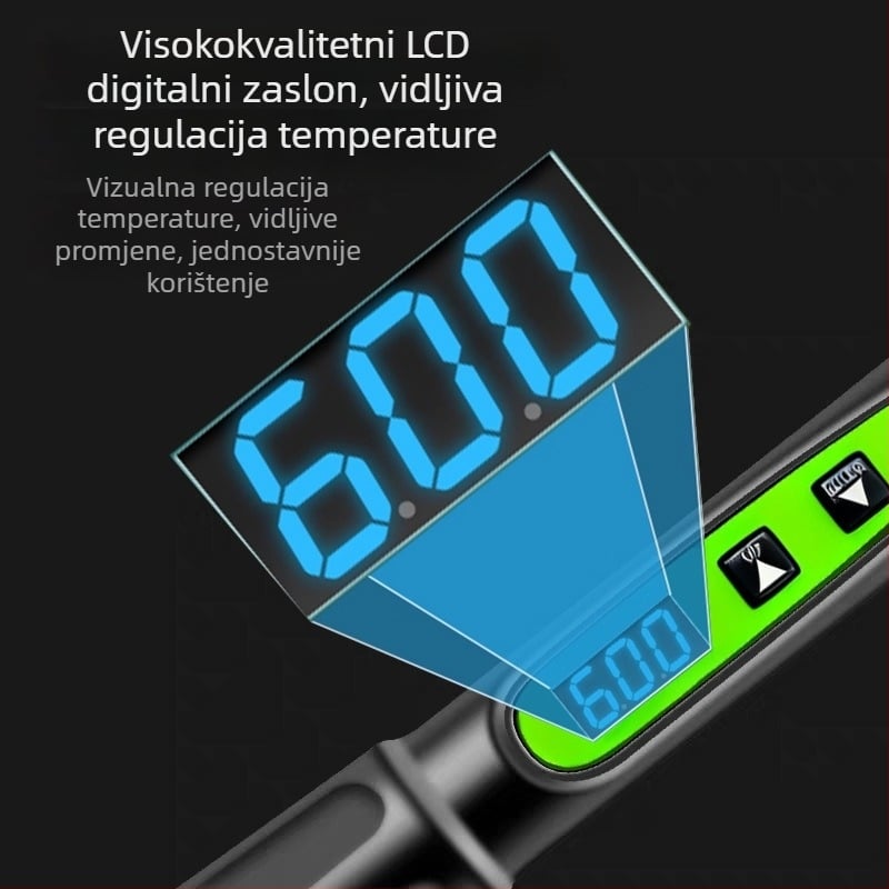 Električna lemilica 70W, podesiva temperatura, digitalni zaslon, unutarnje grijanje, 220V