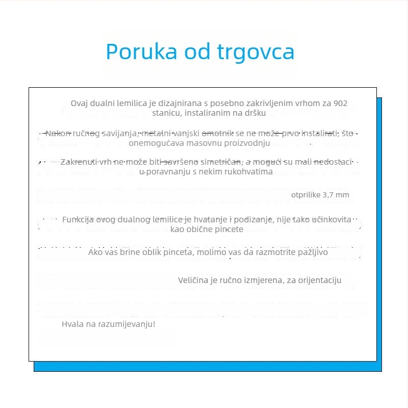 Stanica za lemljenje s ručkom 902, keraminsko dvostruko grijanje, kliješte za lemljenje