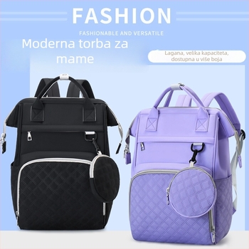 Torba za mamu, najlon, gradski minimalistički stil, jedinstven uzorak, podstava: poliester-bavla, nosivi sustav: remen s zračnim jastukom