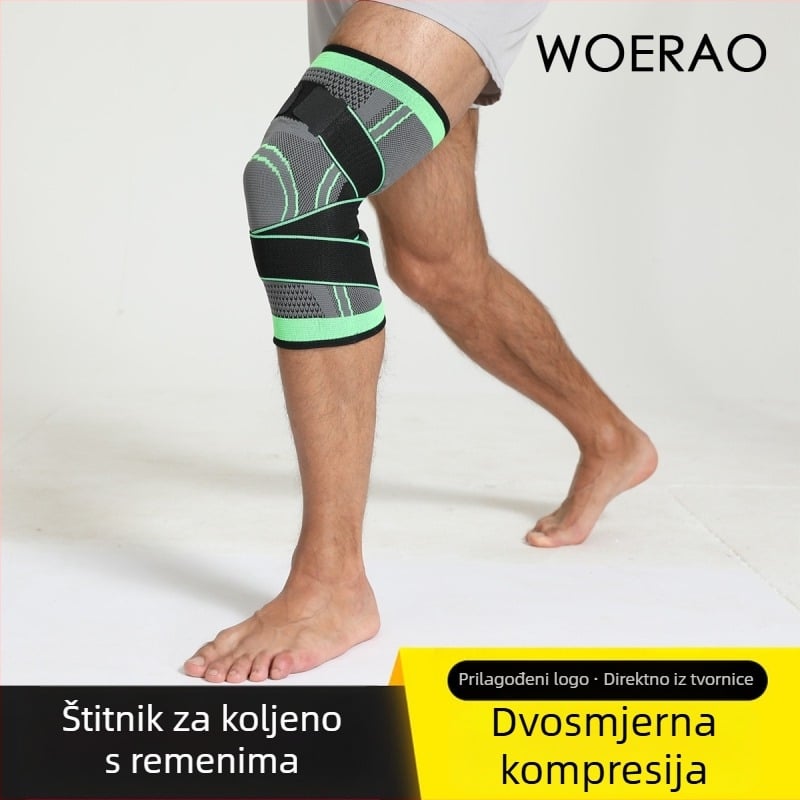 Pleteni kaiš za koljeno – vanjska zaštita koljena s remenom, podrška za muškarce i žene za biciklizam i trčanje