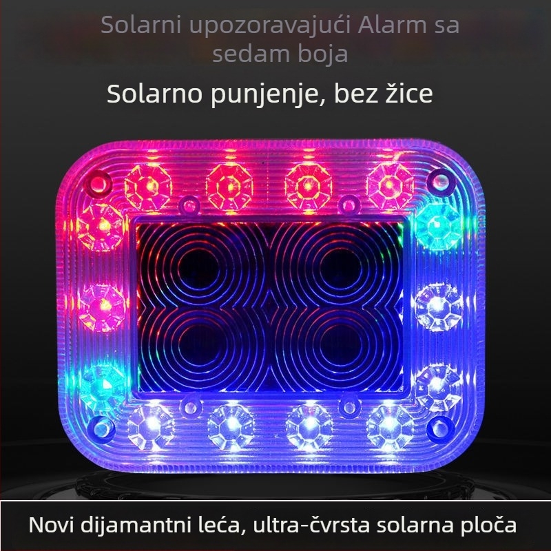 Solarna upozoravajuća strob svjetiljka za vozila, bez žica, sklop žarulje, 220V