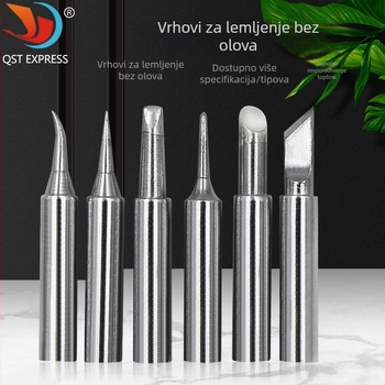 Bezolumna glava za lemljenje, s ravnim i zakrivljenim vrhom, bakrena, za 936 lemilicu