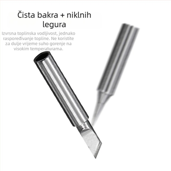 Bezolumna glava za lemljenje, s ravnim i zakrivljenim vrhom, bakrena, za 936 lemilicu