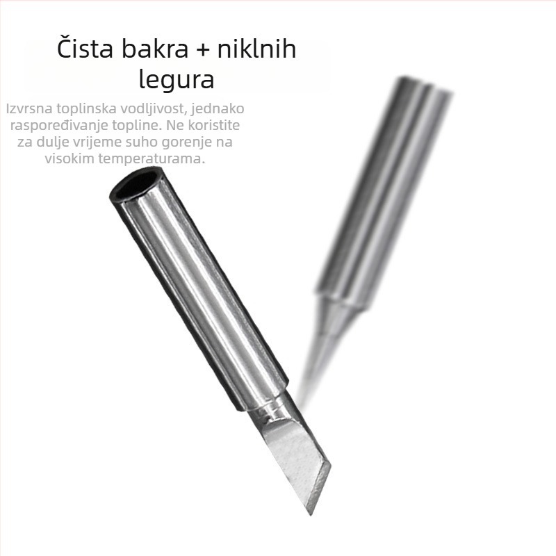 Bezolumna glava za lemljenje, s ravnim i zakrivljenim vrhom, bakrena, za 936 lemilicu