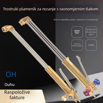 Gasački plamenik za rezanje G02-200, izobaričan, trostruki cijev, nehrđajući čelik