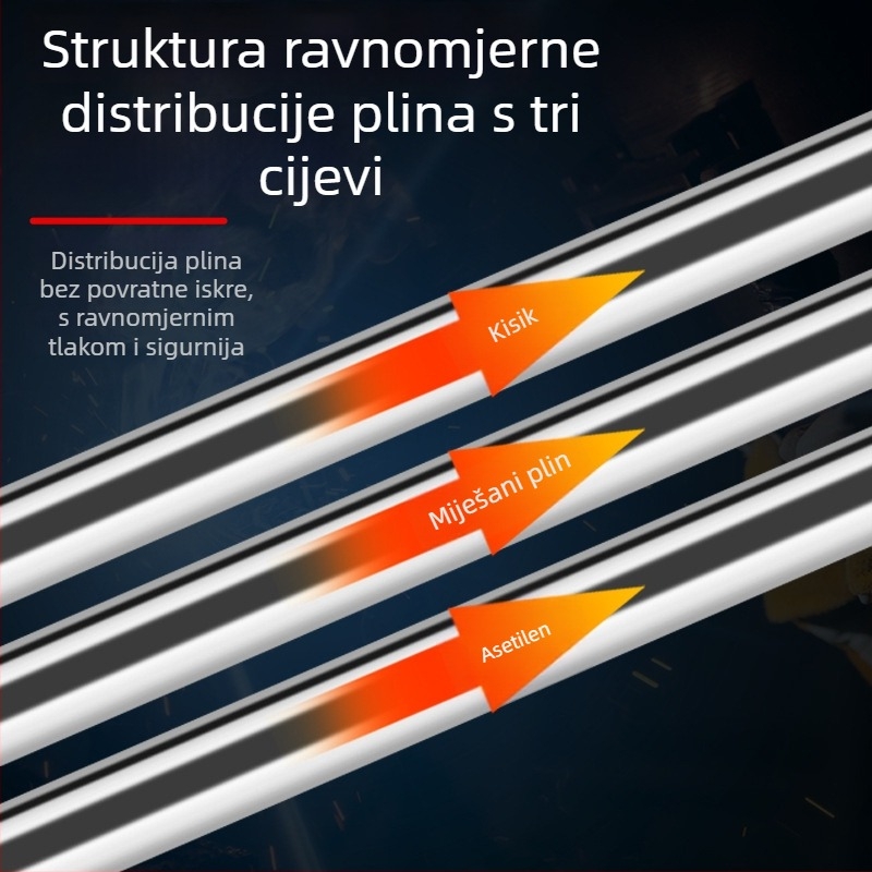 Gasački plamenik za rezanje G02-200, izobaričan, trostruki cijev, nehrđajući čelik