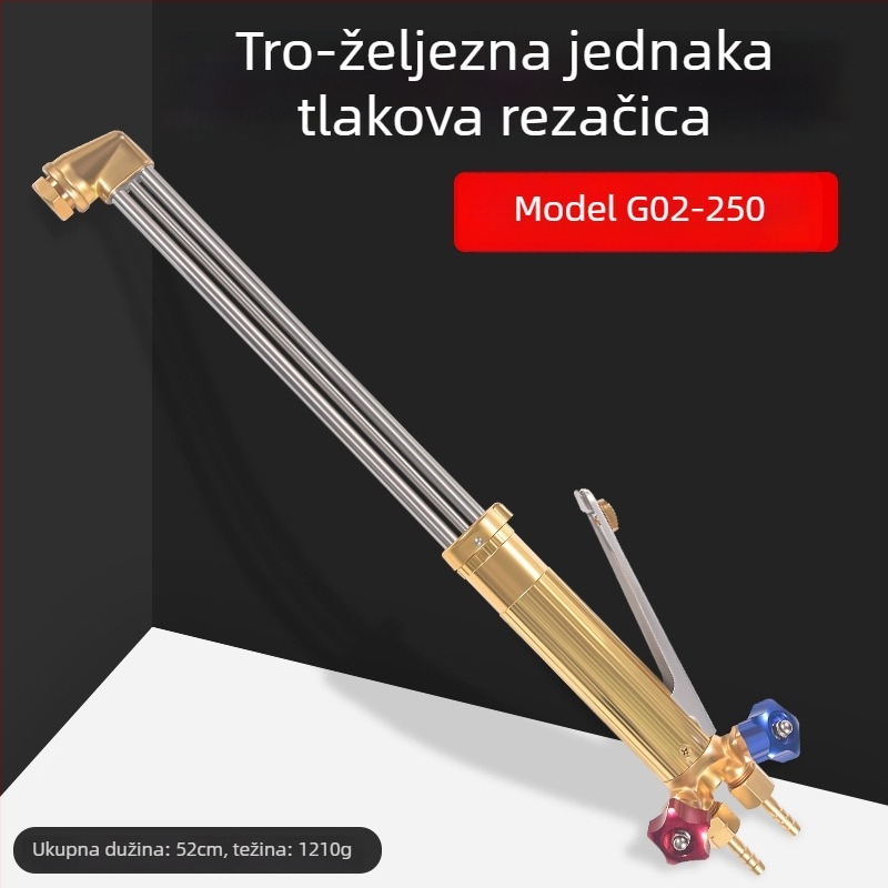 Gasački plamenik za rezanje G02-200, izobaričan, trostruki cijev, nehrđajući čelik