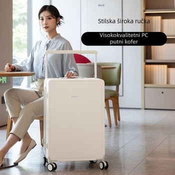 Novi kovčeg s aluminijskim okvirom, teleskopskom ručkom, zaključavanje na šifru, velika kapacitet, tih 360° kotači, višenamjenski