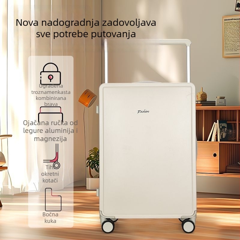 Novi kovčeg s aluminijskim okvirom, teleskopskom ručkom, zaključavanje na šifru, velika kapacitet, tih 360° kotači, višenamjenski