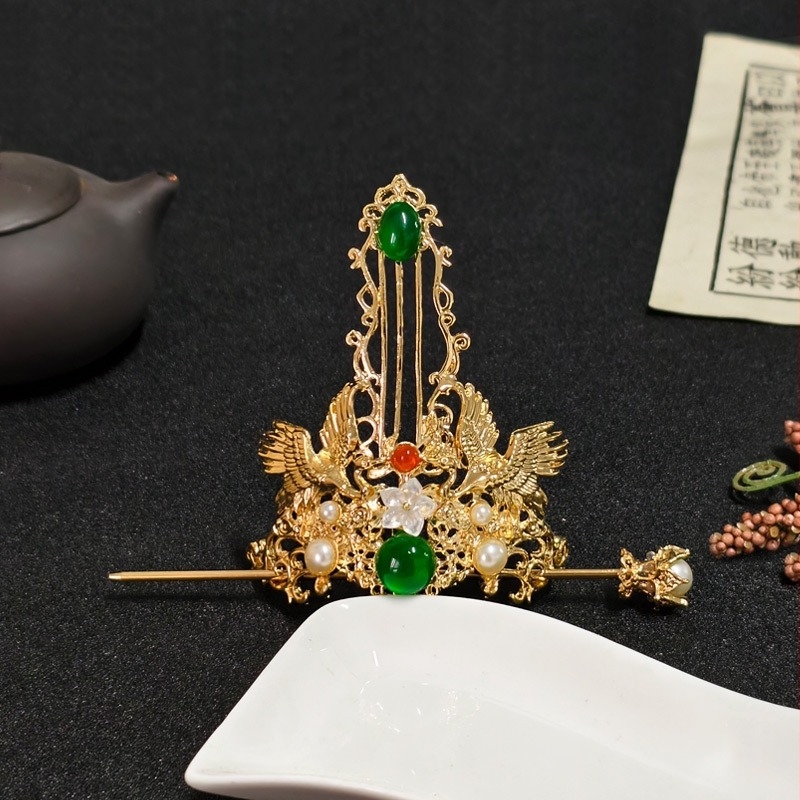 Krona za kosu — Hanfu dodatak, metal, retro stil, unisex, motiv životinja/zodijak, elektropliranje