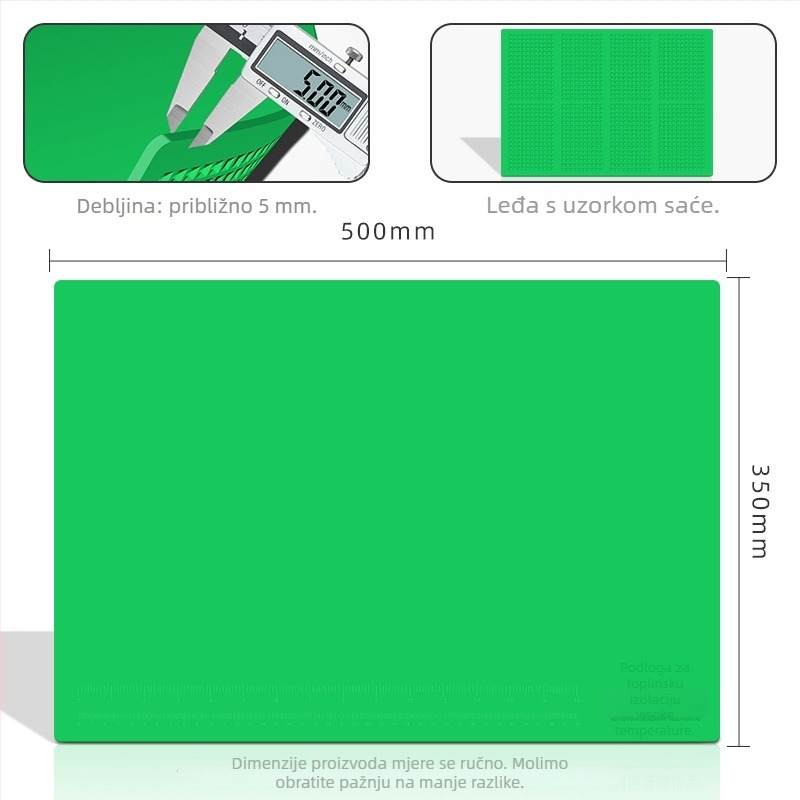 Garton JSD-706 Visokotemperaturna silikonska radna podloga za popravak mobitela i PCB-a, 5 mm debljina, mekan materijal