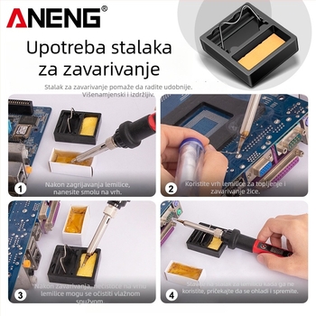 ANENG potpuno metalni kvadratni stalak za lemilo, lijevano željezo, fiksni
