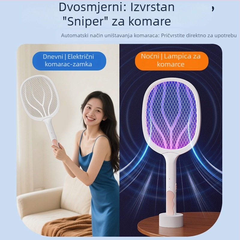 Unutarnji električni uređaj za uništavanje komaraca, s ugrađenom baterijom 501–800 mAh, LED svjetlo, pokrivenost 21–30 m², trajanje baterije preko 12 sati