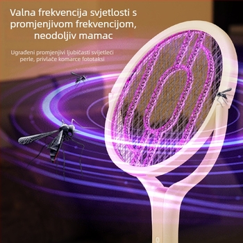 2-u-1 električni ubijač komaraca s UV lampom, ugrađena baterija 1000–1600 mAh, vrijeme punjenja 1–3 sata, pokrivenost do 10 m²
