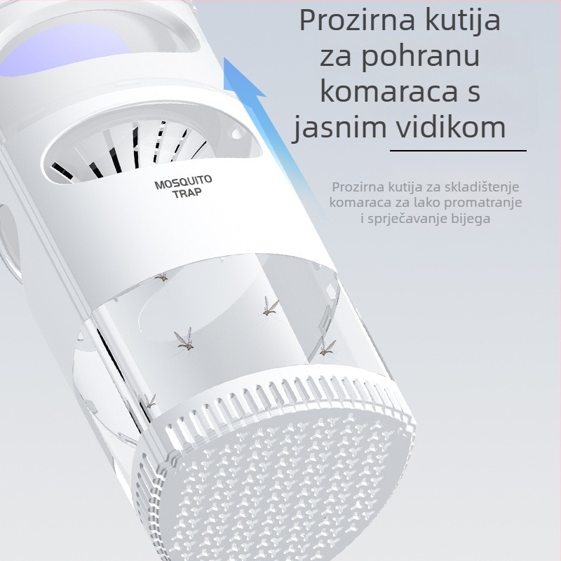 Lampa za ubijanje komaraca sa LED svjetlom, inhalacijska hvataljka, napajanje iz utičnice, ABS kućište, pogodna za do 10㎡ (LED; inhalacijska hvataljka; 10㎡; napajanje iz utičnice; ABS)