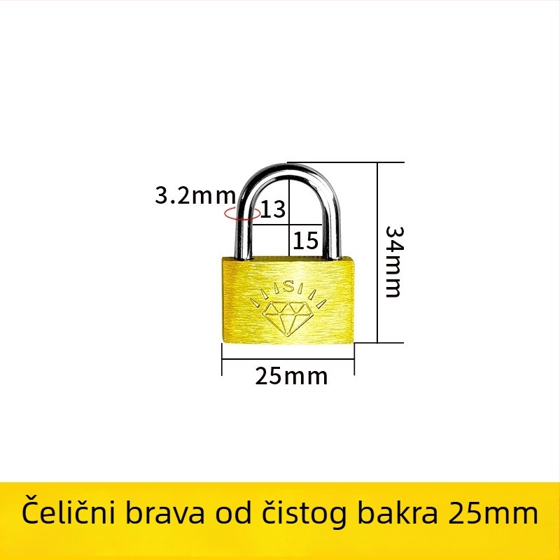Katanac od mesinga – XB marka, kućanski katanac, Model Brass, Moderan minimalistički stil, Opseg primjene: Ostalo