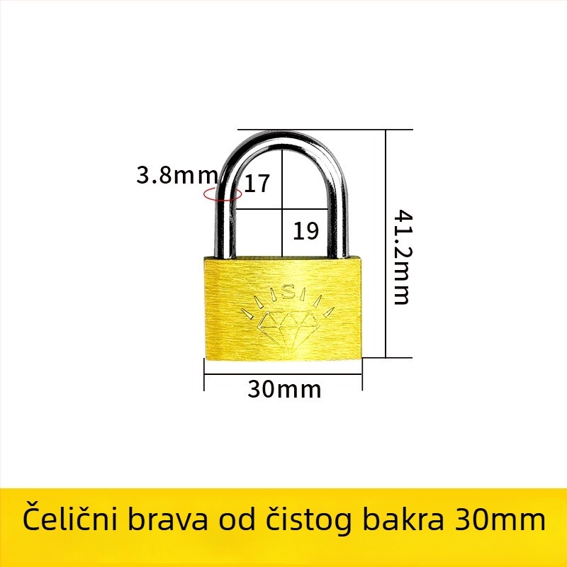 Katanac od mesinga – XB marka, kućanski katanac, Model Brass, Moderan minimalistički stil, Opseg primjene: Ostalo
