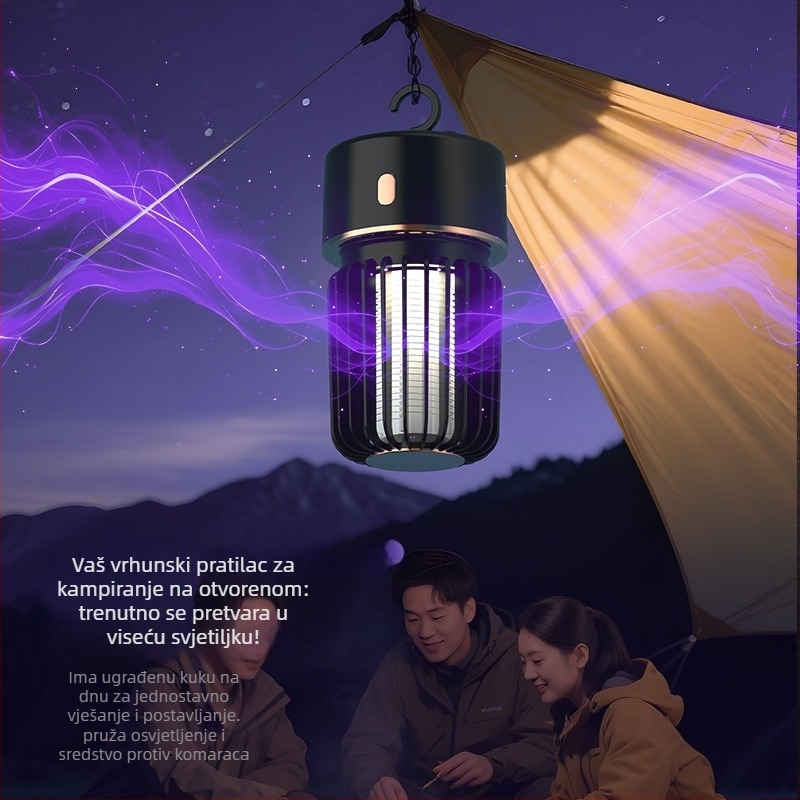 Električna lampa za ubijanje komaraca s ljubičastim svjetlom, automatsko privlačenje komaraca, za unutarnju i vanjsku upotrebu, hvatač komaraca i muha