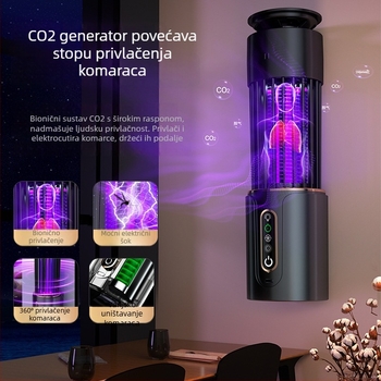 LED-lampa za ubijanje komaraca, pokrivenost 21–30 m², način ubijanja: svjetlosna zamka i električni šok, vrijeme punjenja 1–3 sata, vijek trajanja baterije 8–12 sati
