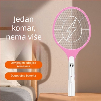 Električna mreža za komarce – Dvostruka funkcija lampe za ubijanje komaraca, zamjenjiva baterija, trajanje baterije preko 12 sati, svjetlosna cijev