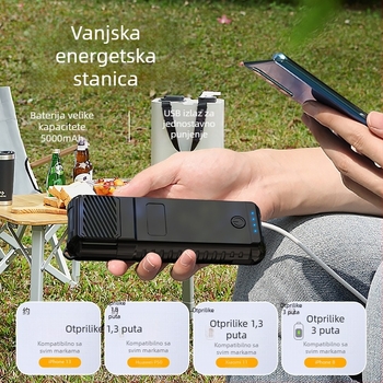 Prijenosni vanjski uređaj za odbijanje komaraca sa zagrijavajućom električnom spiralom, USB punjenje, pokrivenost 3–9 m², LED svjetlo za nužne situacije