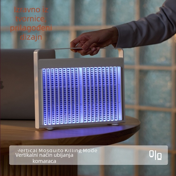 LED lampica za ubijanje komaraca, ugrađena baterija 3000–4000mAh, USB punjenje, aluminijska mreža, pokrivenost do 10㎡