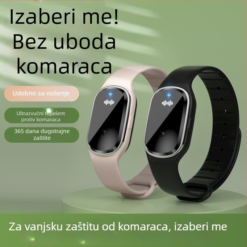 Ultrazvučni elektronički repelent za komarce – sat, model M1, punjiv, 5V, za vanjsku upotrebu