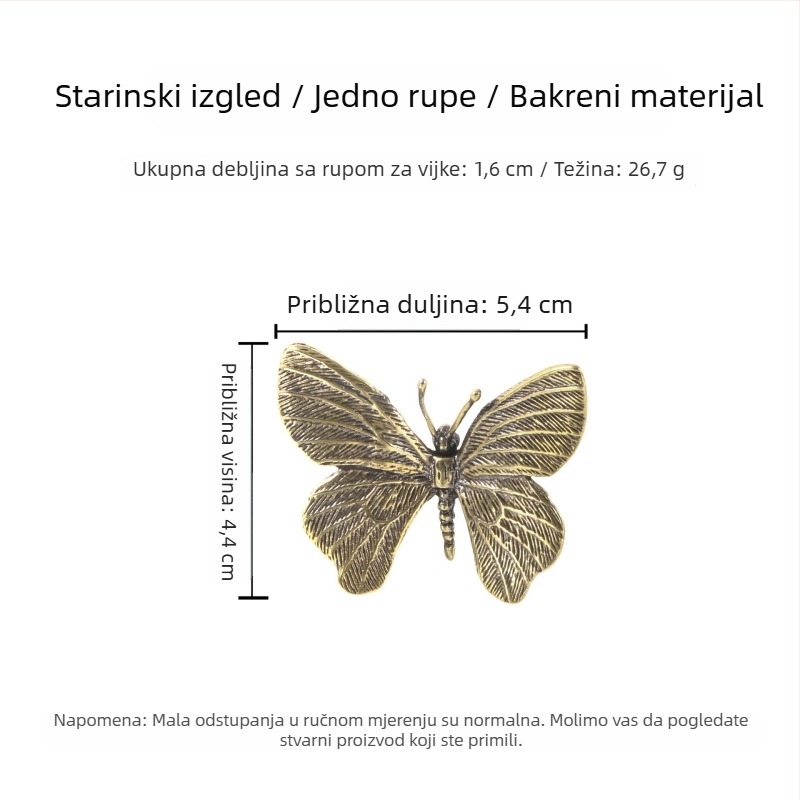 Rućica za namještaj s dizajnom insekta – bakrena odljeva, površinska montaža, novi kineski stil namještaja