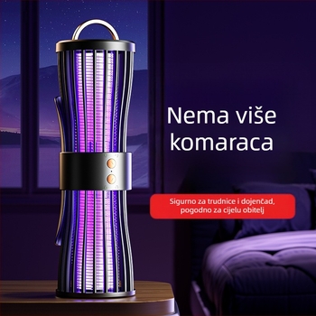 Lampica za ubijanje komaraca električnim šokom, s ugrađenom baterijom 1800mAh, LED svjetlom, za unutarnju i vanjsku upotrebu, domet 11–20 m², punjenje 1–3 h