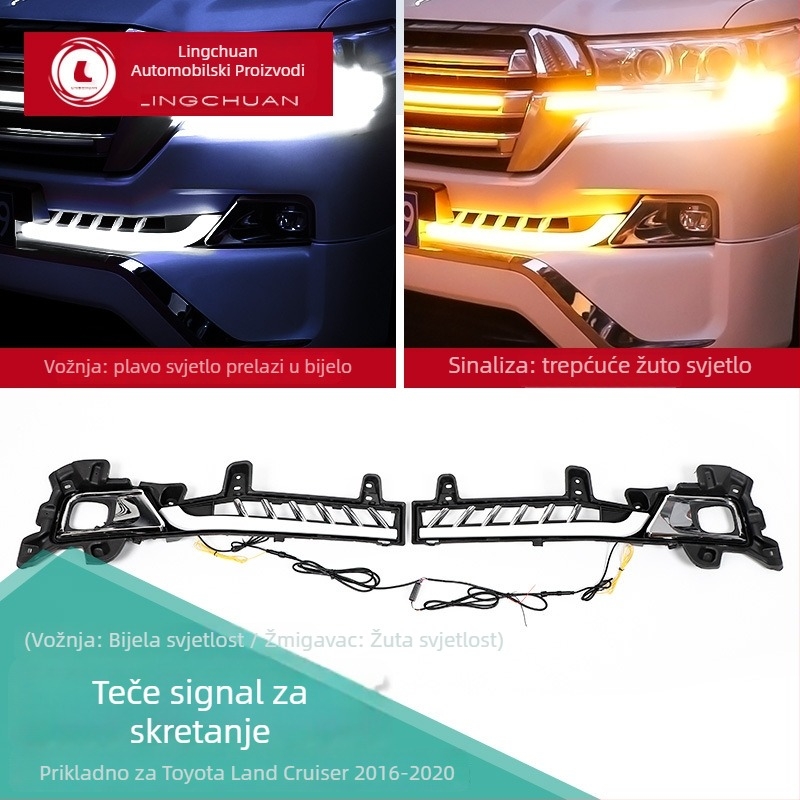 LED dnevna svjetla s uzastopnim pokazivačem za Toyota Land Cruiser LC200 (2016–2020) – retrofit komplet