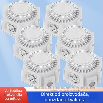 Unutarnji ultrazvučni repelent štetočina, 360°, model D217, 220V, 25–65 kHz, 3W, stupasti dizajn