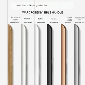 Nevidljiva ručka za vrata ormarića, ugrađeni dizajn, moderni minimalistički stil, model Large arc, aluminijska legura, kovano