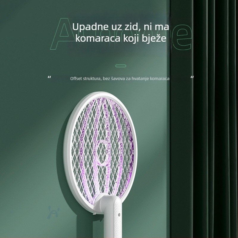 Električna uštipač za komarce – sklopiva četvero-u‑jedno lampica za ubijanje komaraca, ugrađena baterija, visokonaponska mreža, pokrivenost 11–20㎡, vrijeme punjenja 3–5 sati