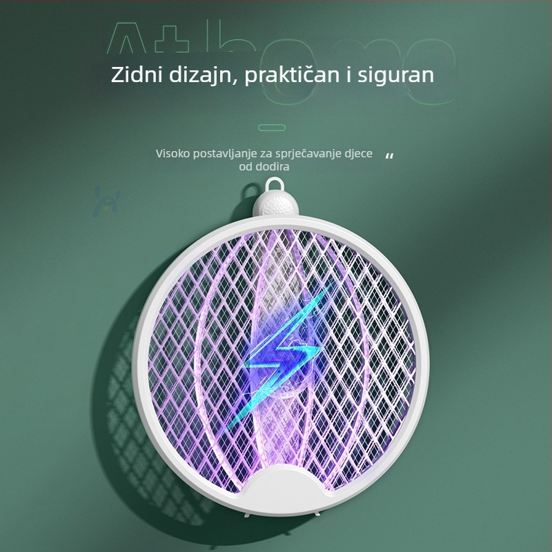 Električna uštipač za komarce – sklopiva četvero-u‑jedno lampica za ubijanje komaraca, ugrađena baterija, visokonaponska mreža, pokrivenost 11–20㎡, vrijeme punjenja 3–5 sati