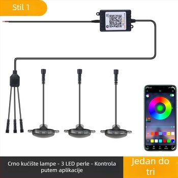 LED dnevno svjetlo za prednju rešetku, upravljanje putem APP-a, RGB, model App-rgb-f1, 12V, 5W, 0.5A, univerzalni tip