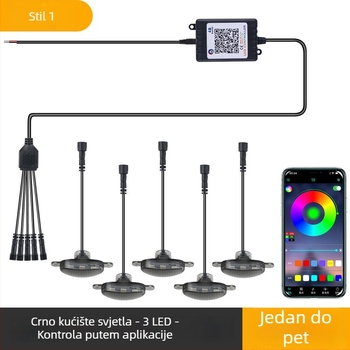 LED dnevno svjetlo za prednju rešetku, upravljanje putem APP-a, RGB, model App-rgb-f1, 12V, 5W, 0.5A, univerzalni tip
