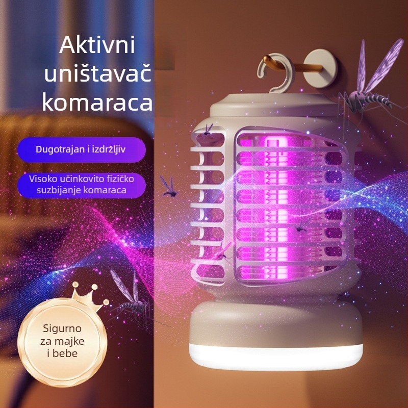 Vanjska USB lampica za ubijanje komaraca s električnim šokom, s ugrađenom baterijom i ambijentalnim osvjetljenjem